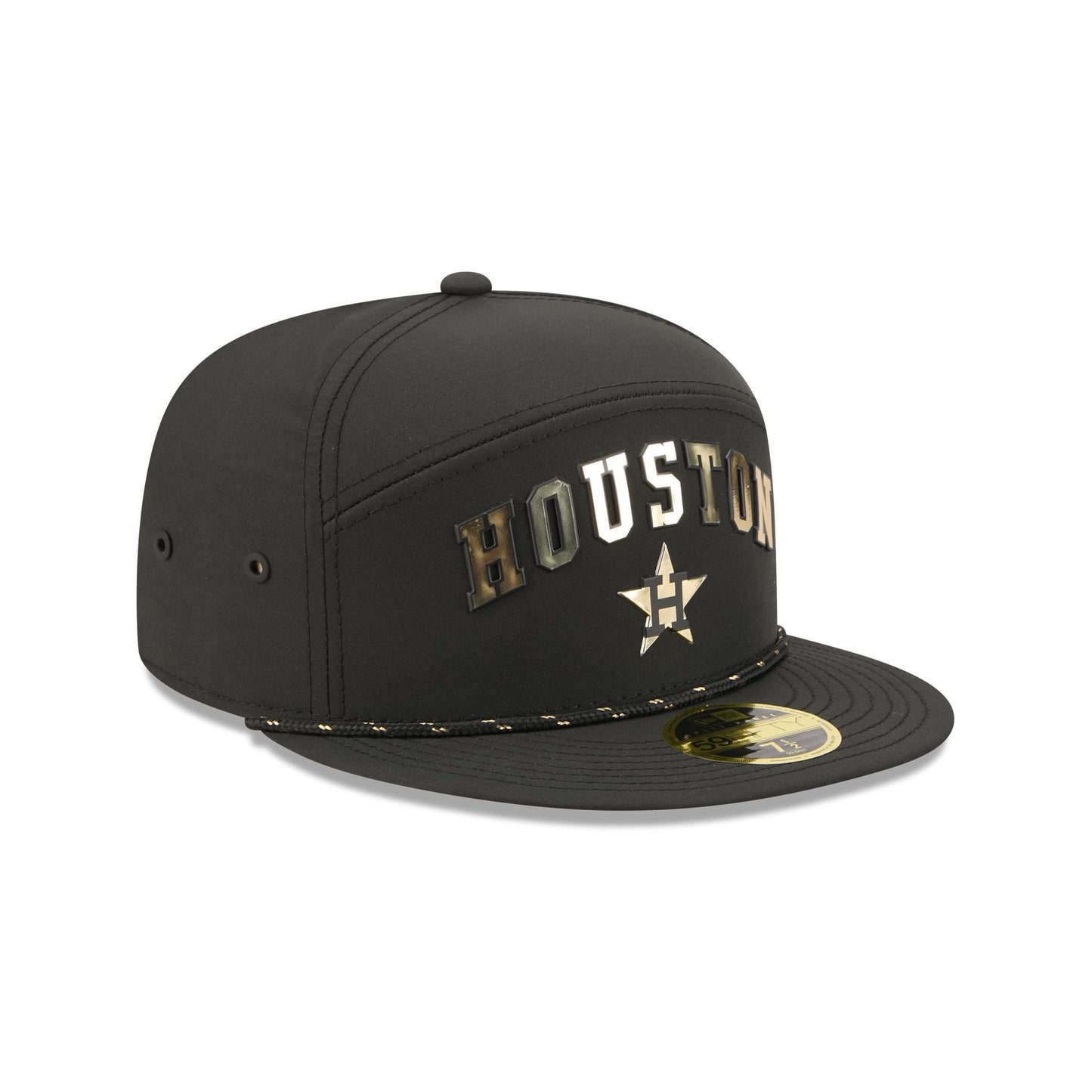 Houston Astros Gold Logo Rope Split Panel 59FIFTY Fitted Hat