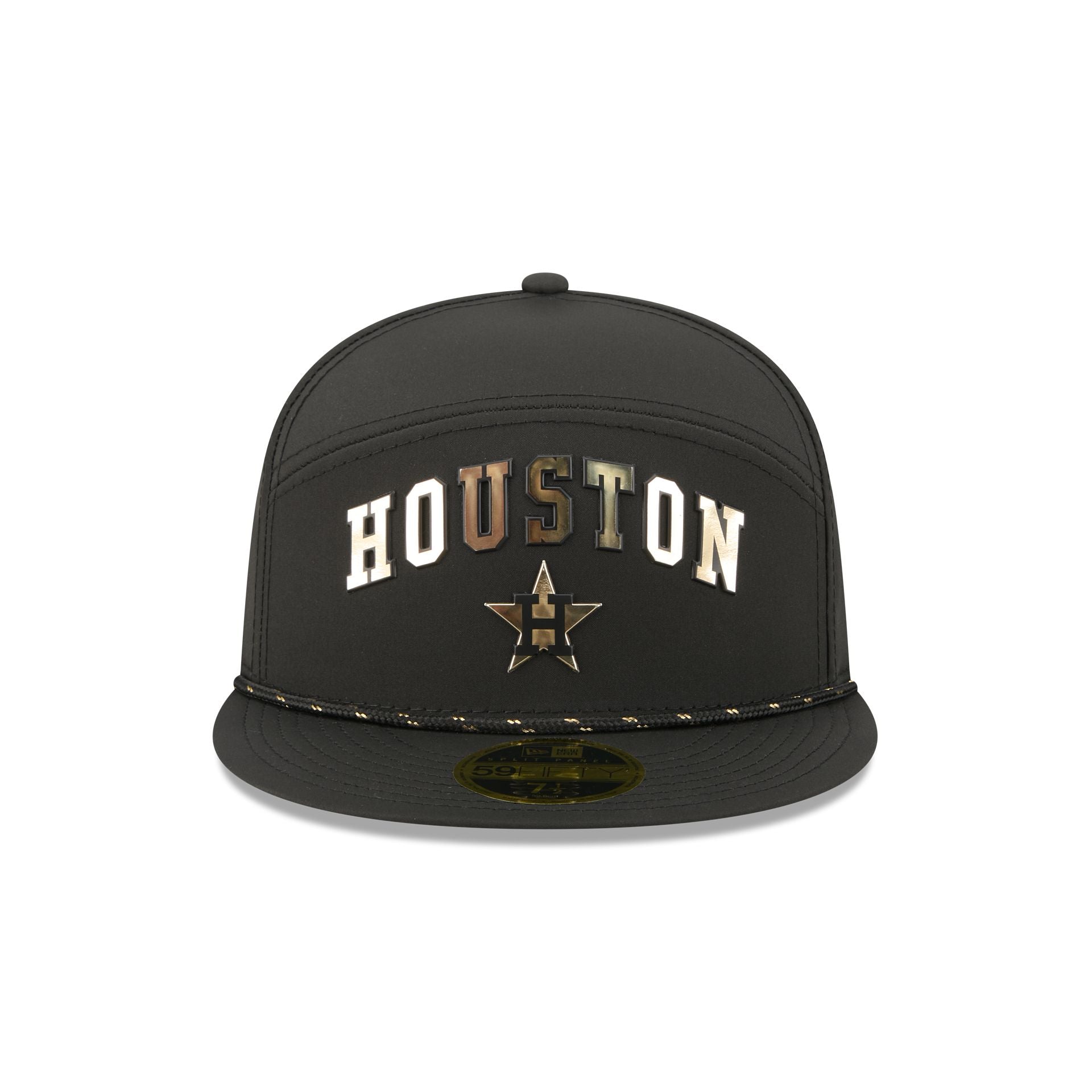 Houston Astros Gold Logo Rope Split Panel 59FIFTY Fitted Hat