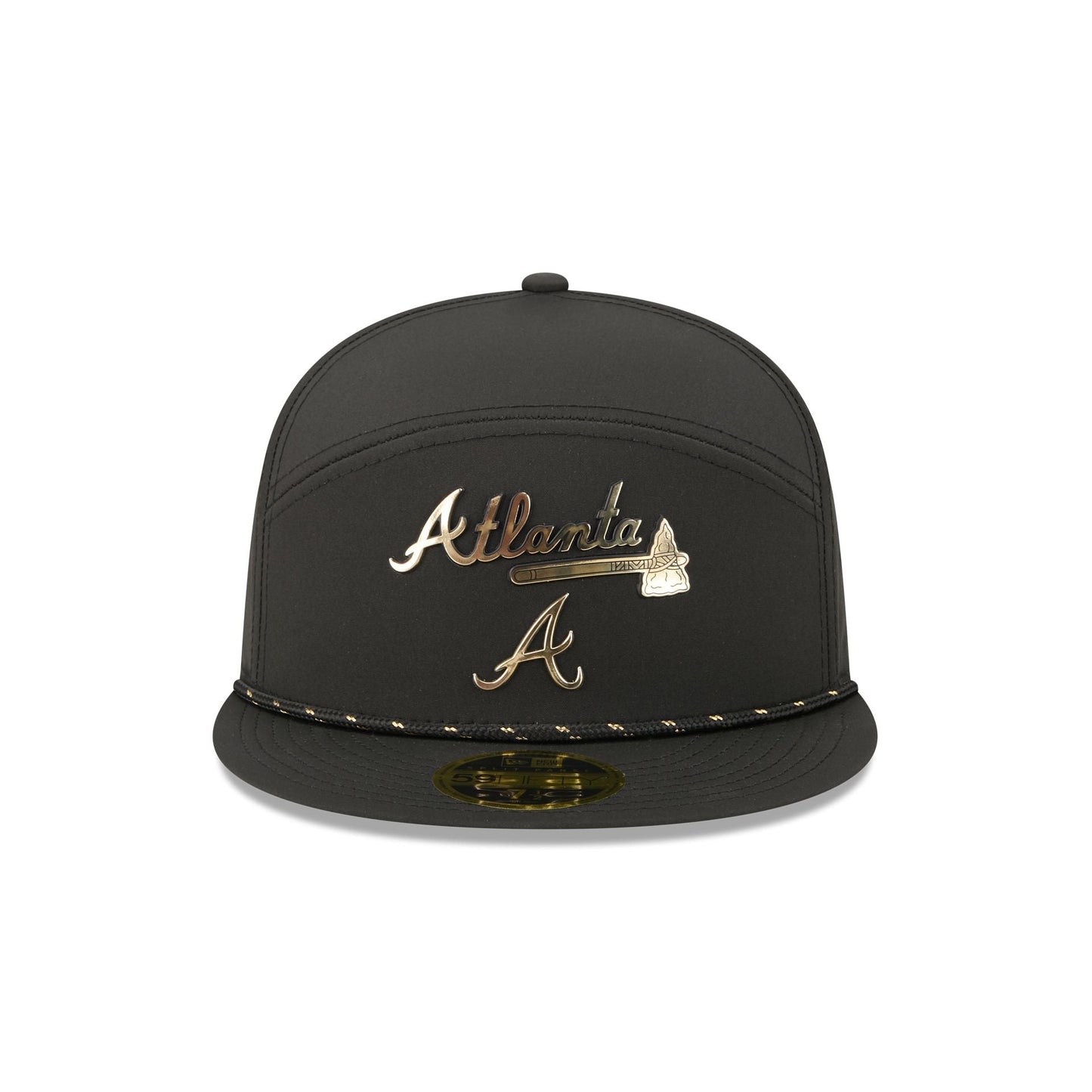 Atlanta Braves Gold Logo Rope Split Panel 59FIFTY Fitted Hat