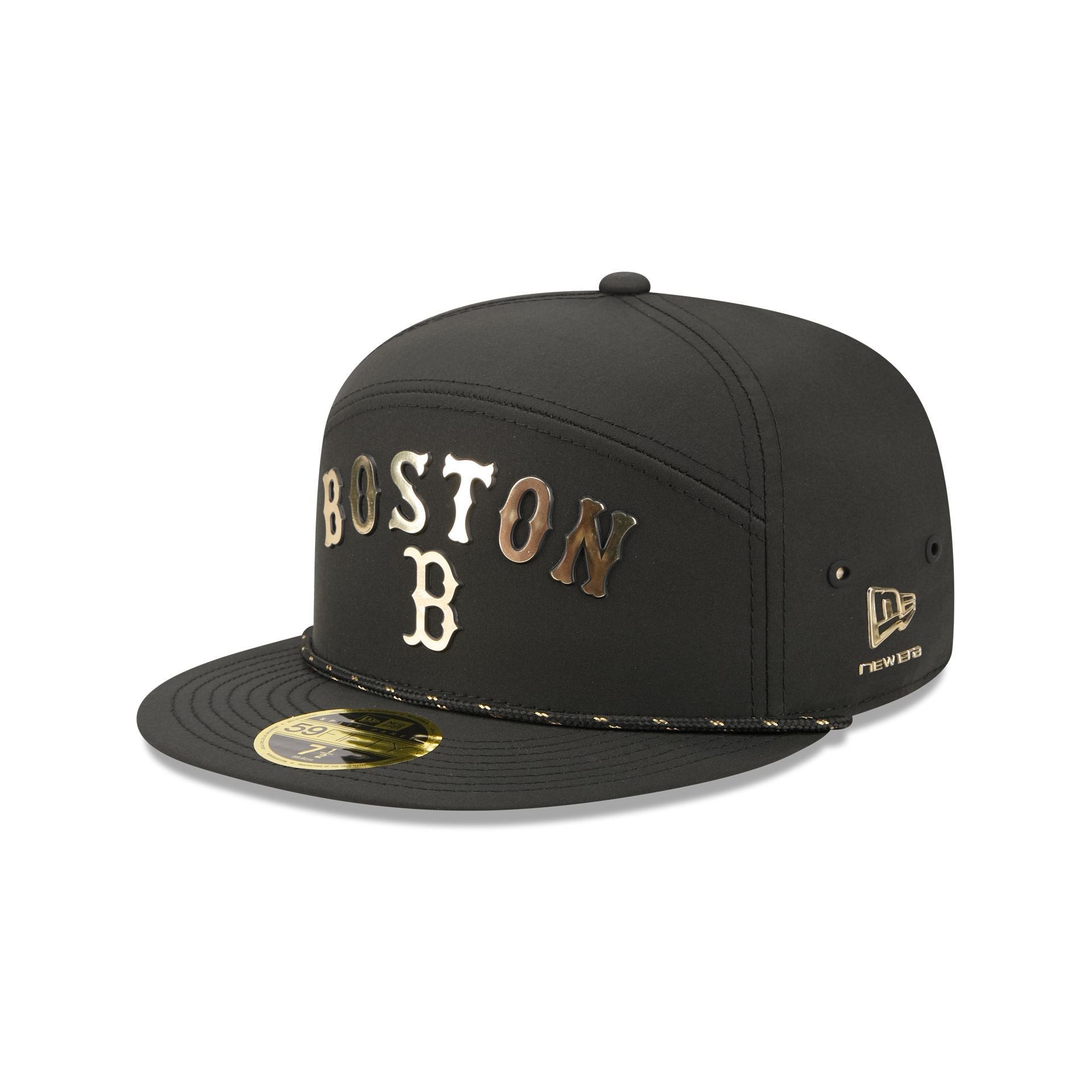 Boston Red Sox Gold Logo Rope Split Panel 59FIFTY Fitted Hat