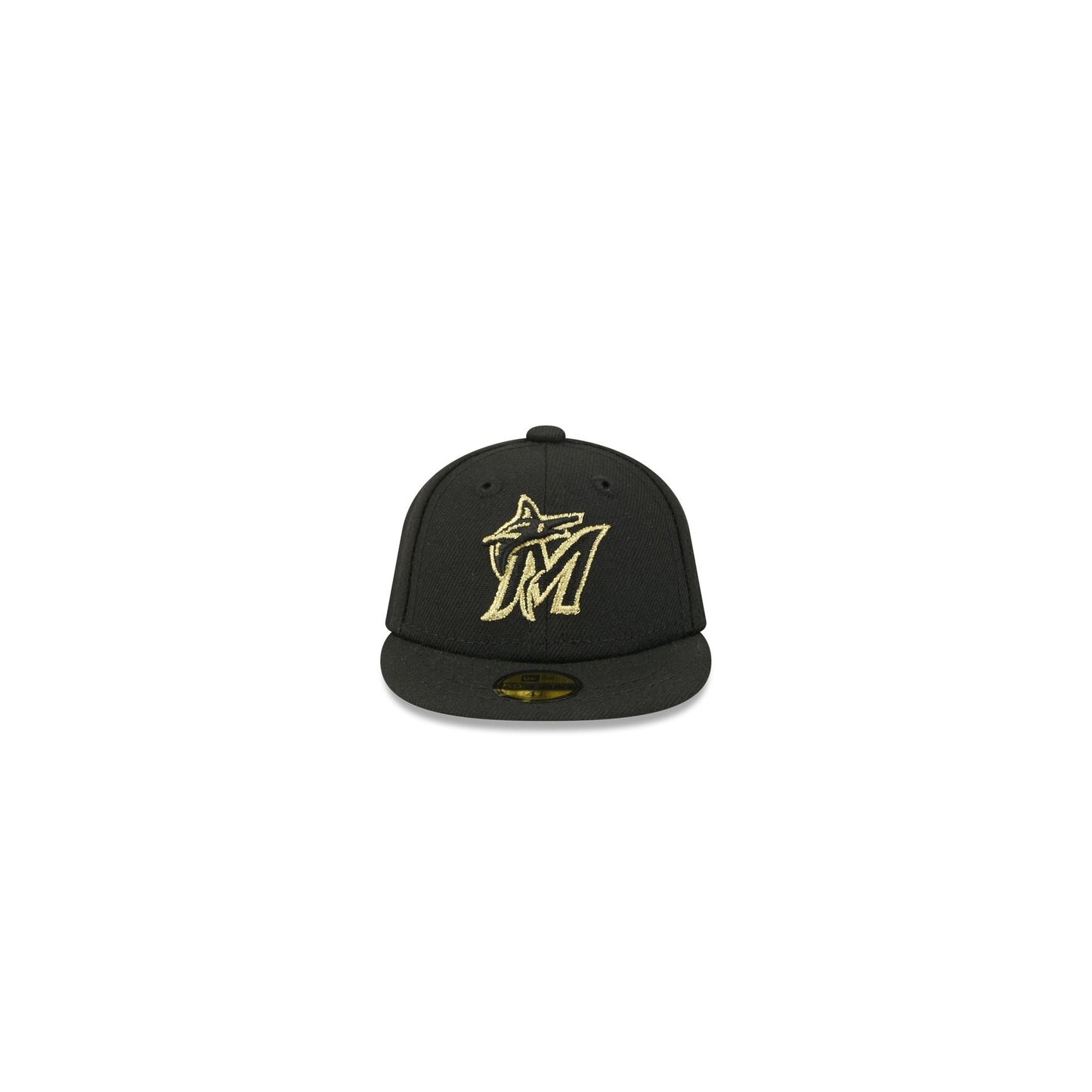 Miami Marlins Gold Logo Mini 59FIFTY Fitted Hat