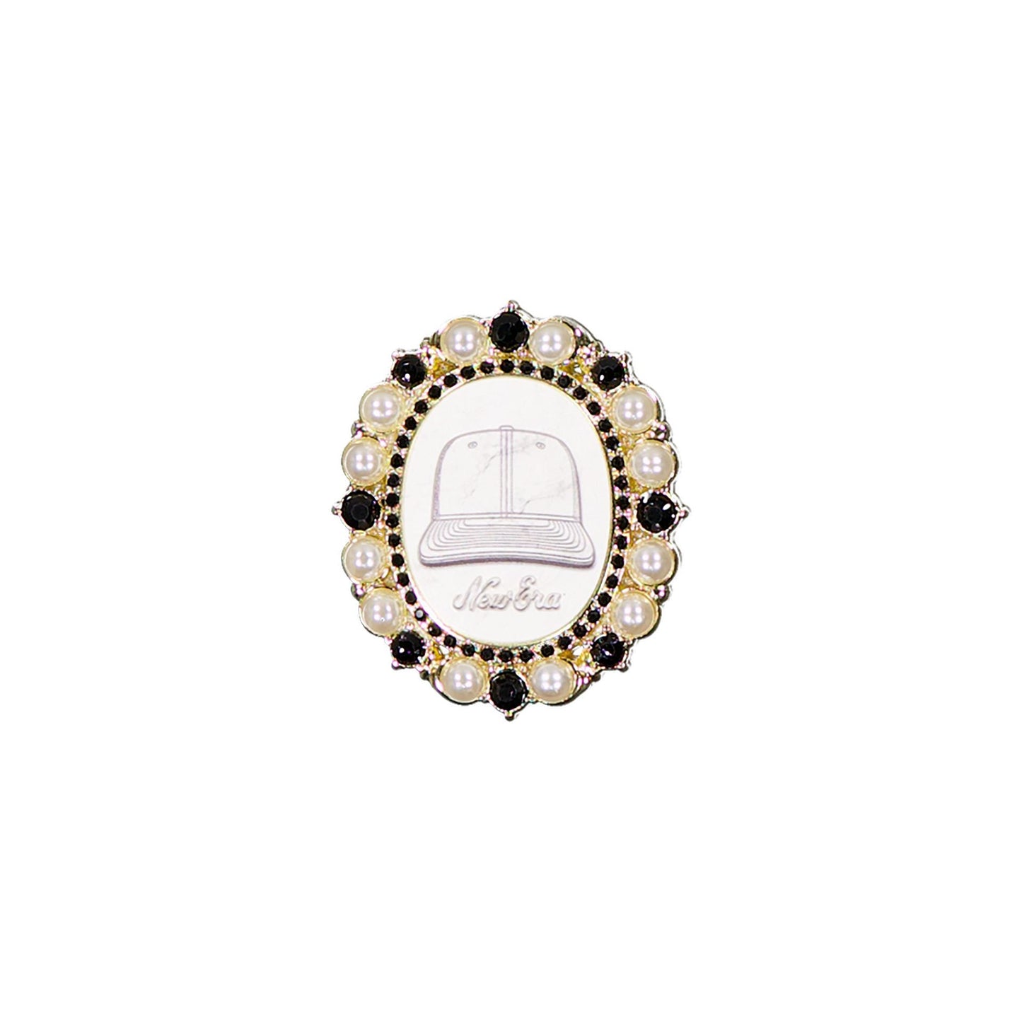 New Era Cap Jeweled Brooch Pin