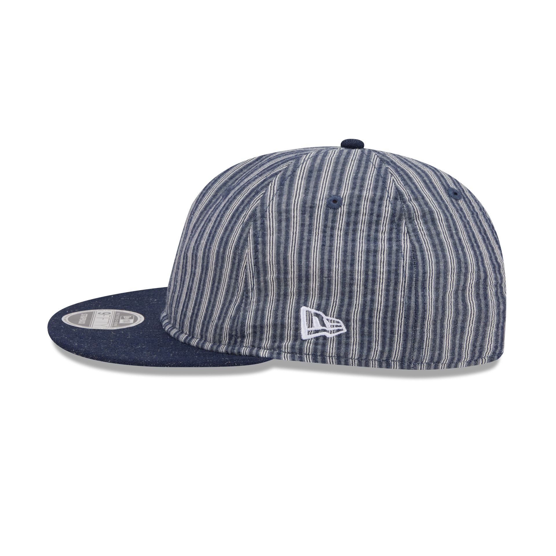 New Era Cap Gold Tier Linen Pinstripe Retro Crown 9FIFTY Adjustable Hat