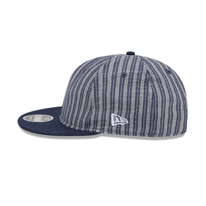 New Era Cap Gold Tier Linen Pinstripe Retro Crown 9FIFTY Adjustable Hat