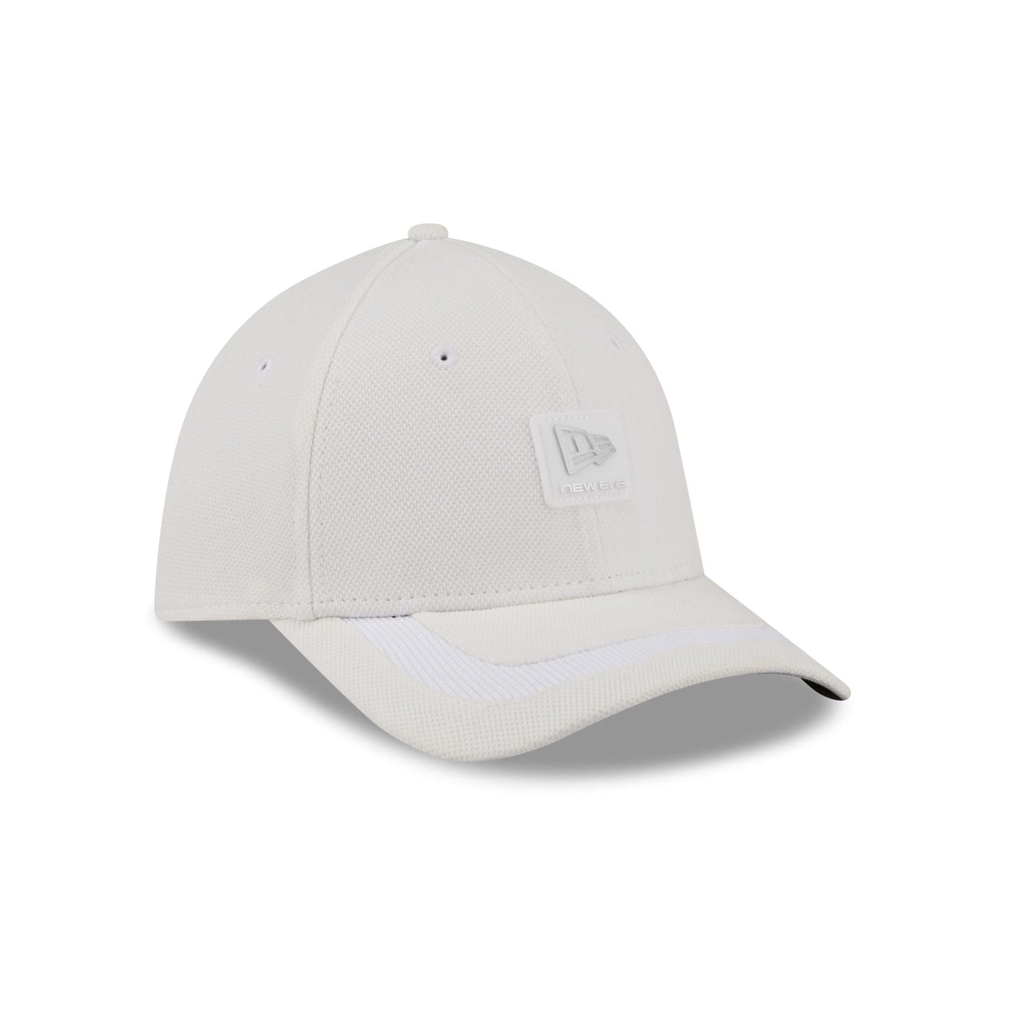 New Era Cap White Cotton 39THIRTY M-Crown Stretch Fit Hat