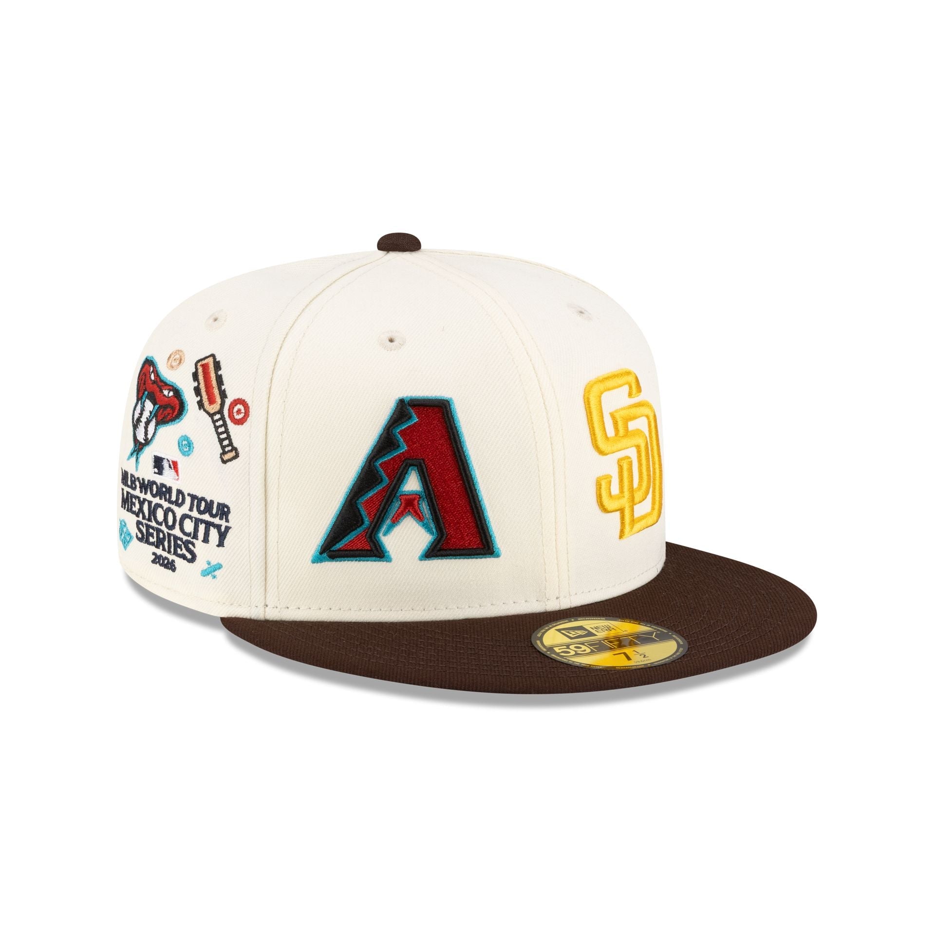 MLB 2026 MLB World Tour Mexico City Series Arizona Diamondbacks vs. San Diego Padres All Over 59FIFTY Fitted Hat