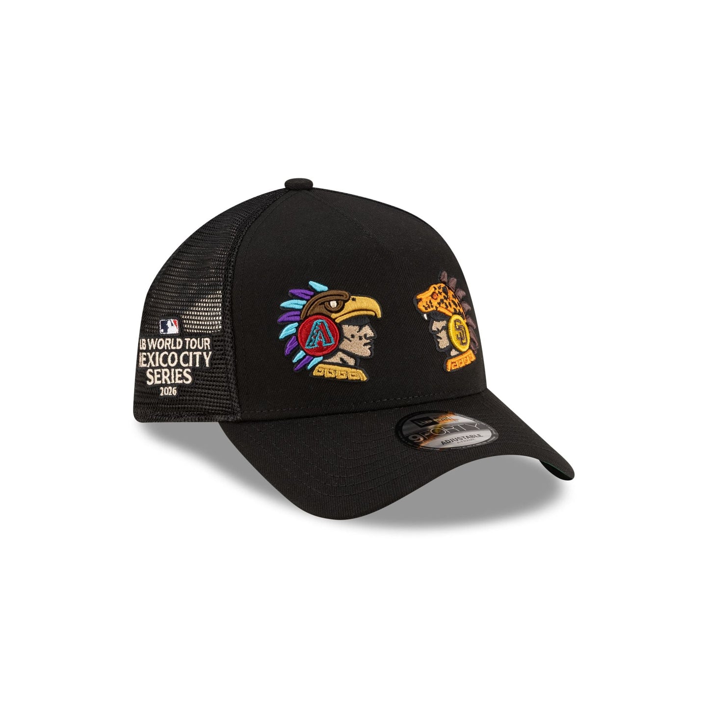 MLB 2026 MLB World Tour Mexico City Series Arizona Diamondbacks vs. San Diego Padres Black 9FORTY A-Frame Snapback Hat