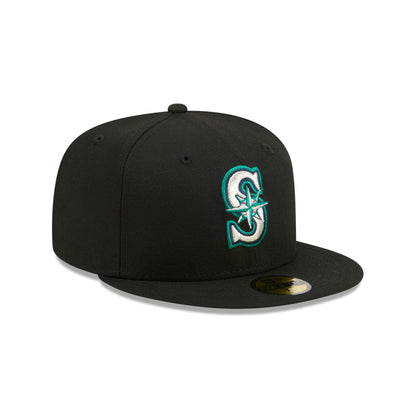 Seattle Mariners Black Basic 59FIFTY Fitted Hat