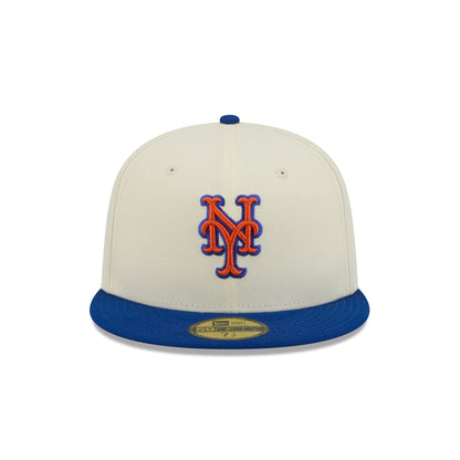 New York Mets Chrome White Basic 59FIFTY Fitted Hat