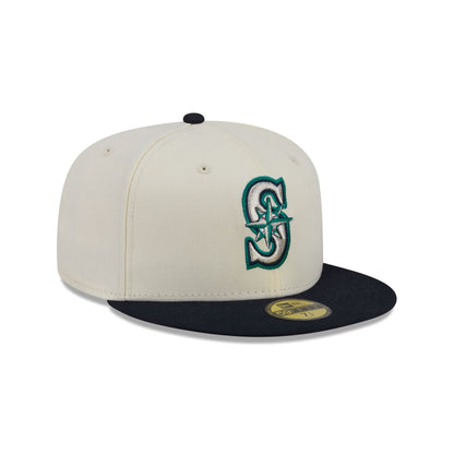 Seattle Mariners Chrome White Basic 59FIFTY Fitted Hat