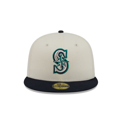 Seattle Mariners Chrome White Basic 59FIFTY Fitted Hat