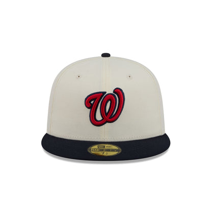 Washington Nationals Chrome White Basic 59FIFTY Fitted Hat