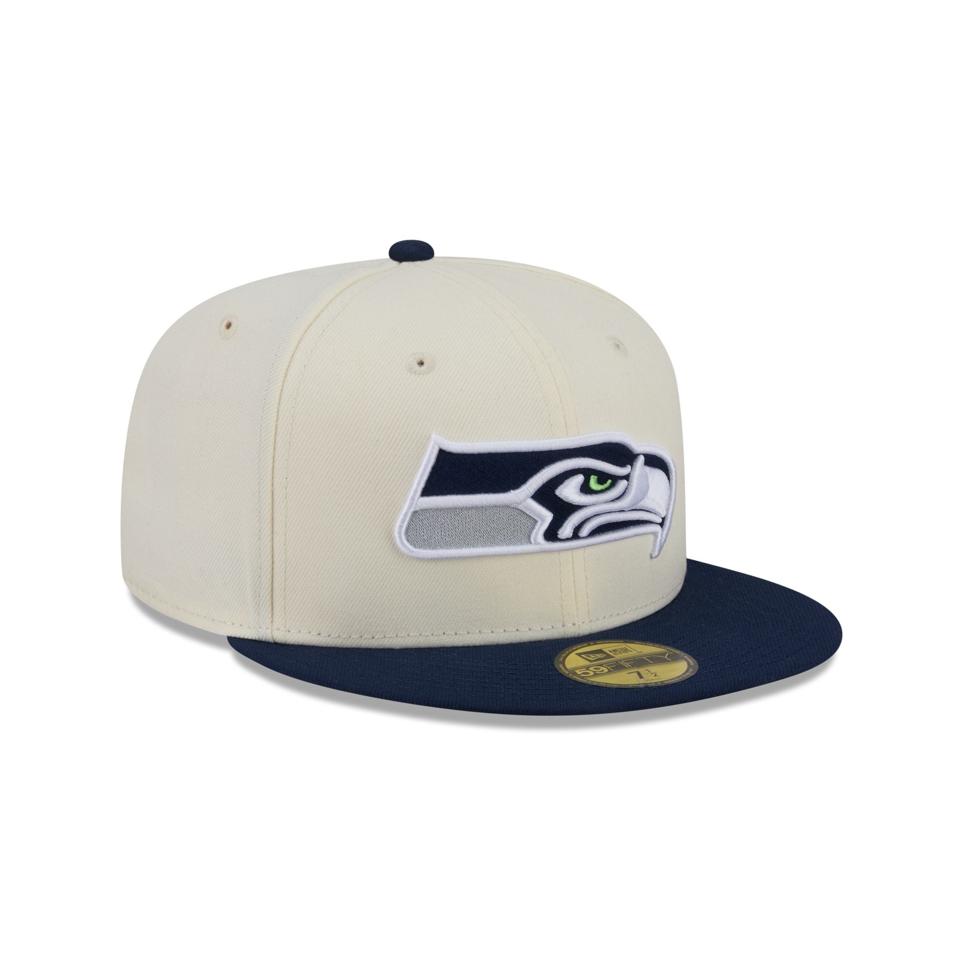Seattle Seahawks Chrome White Basic 59FIFTY Fitted Hat