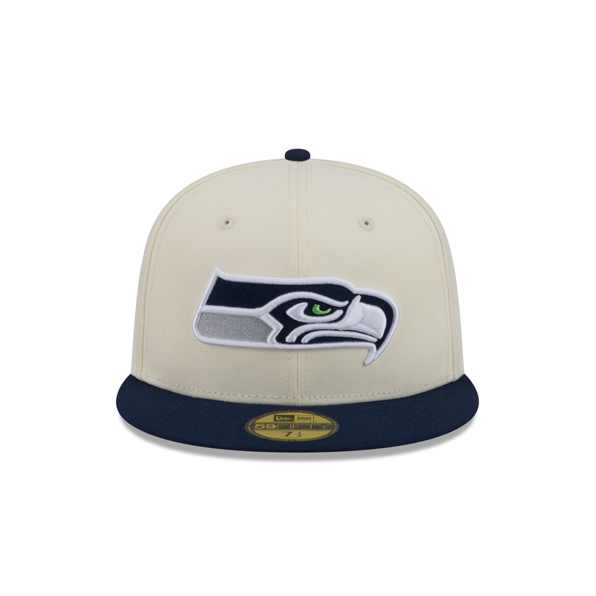Seattle Seahawks Chrome White Basic 59FIFTY Fitted Hat