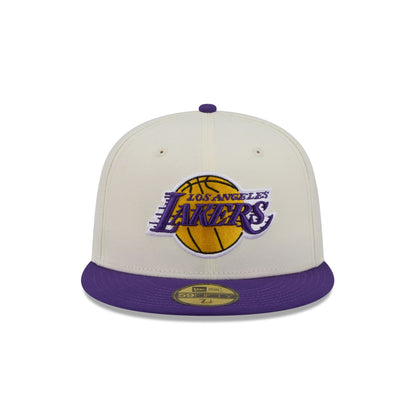 Los Angeles Lakers Chrome White Basic 59FIFTY Fitted Hat
