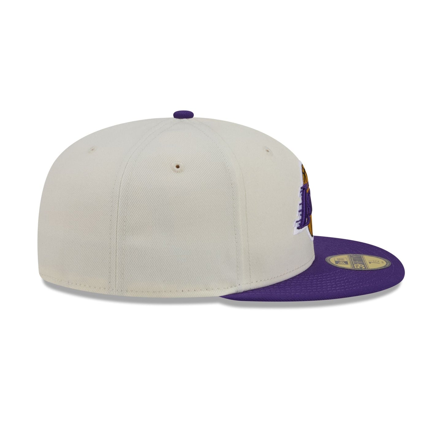 Los Angeles Lakers Chrome White Basic 59FIFTY Fitted Hat