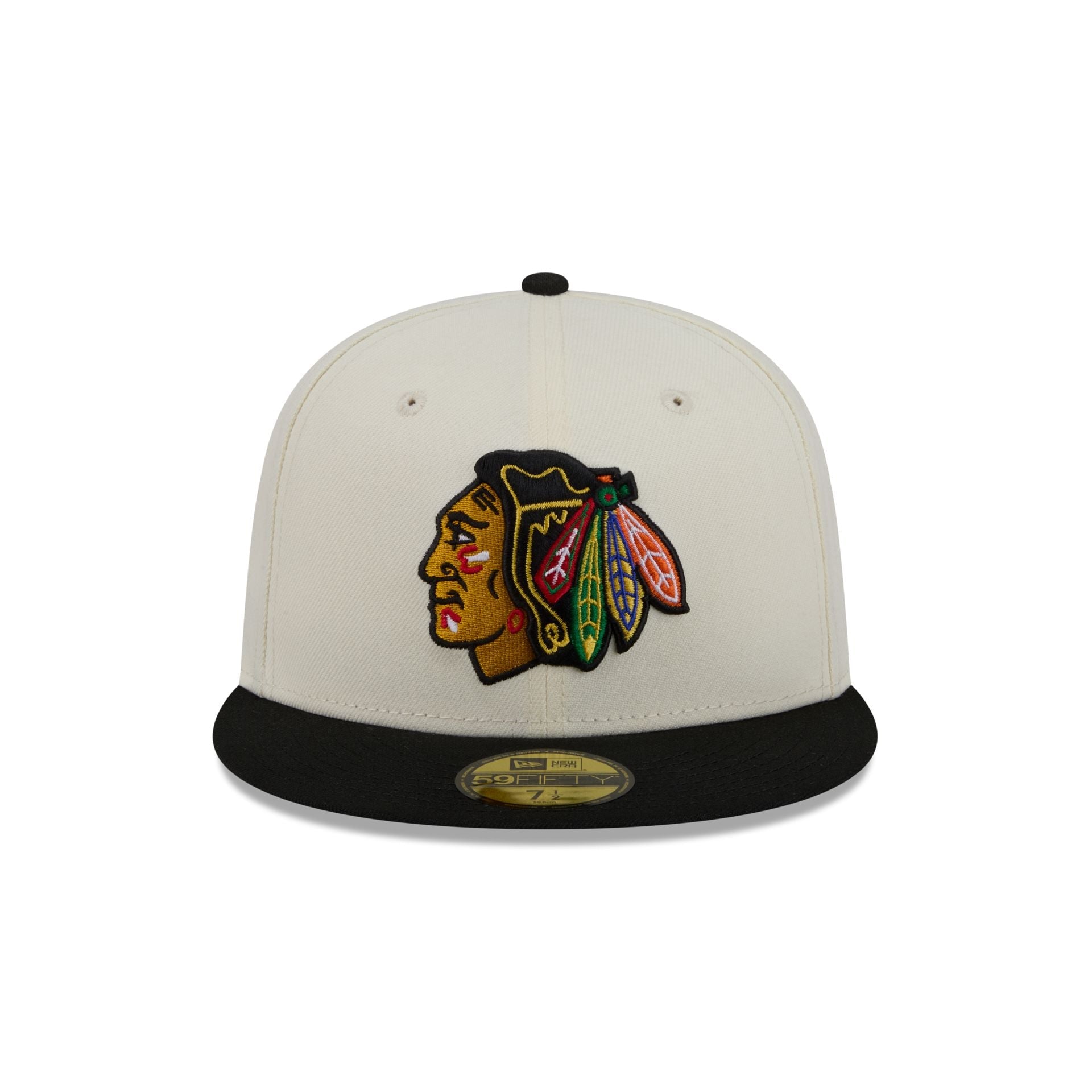 Chicago Blackhawks Chrome White Basic 59FIFTY Fitted Hat