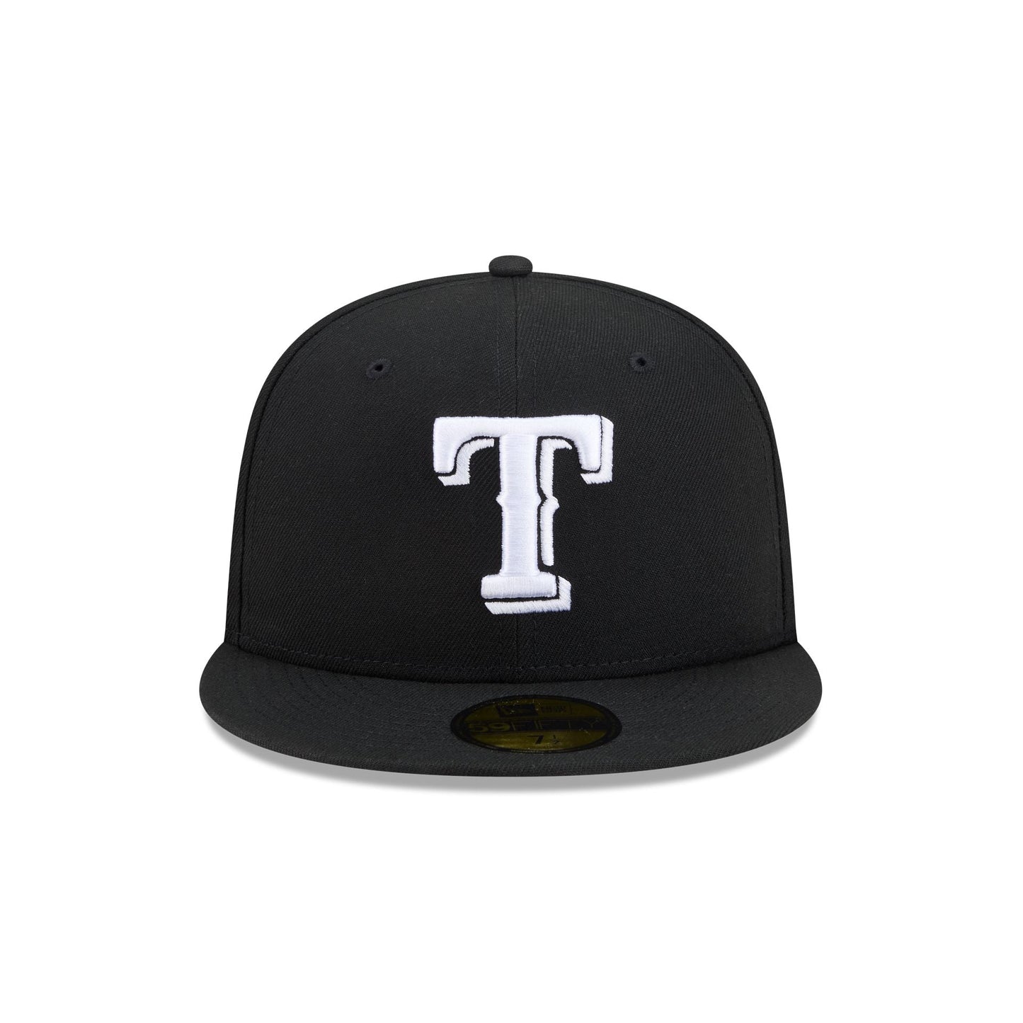 Texas Rangers Black and White Basic 59FIFTY Fitted Hat