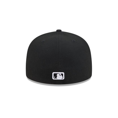 Texas Rangers Black and White Basic 59FIFTY Fitted Hat