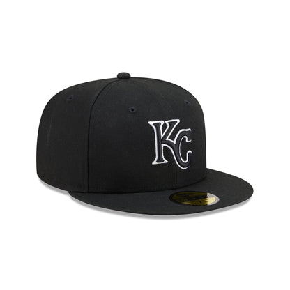 Kansas City Royals Black and White Basic 59FIFTY Fitted Hat