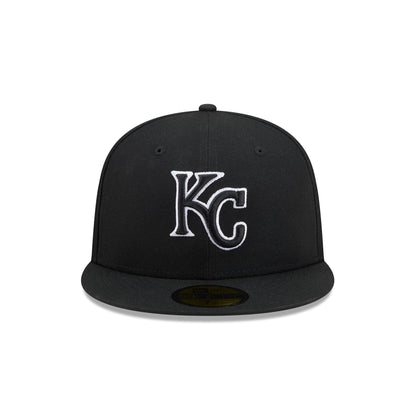 Kansas City Royals Black and White Basic 59FIFTY Fitted Hat