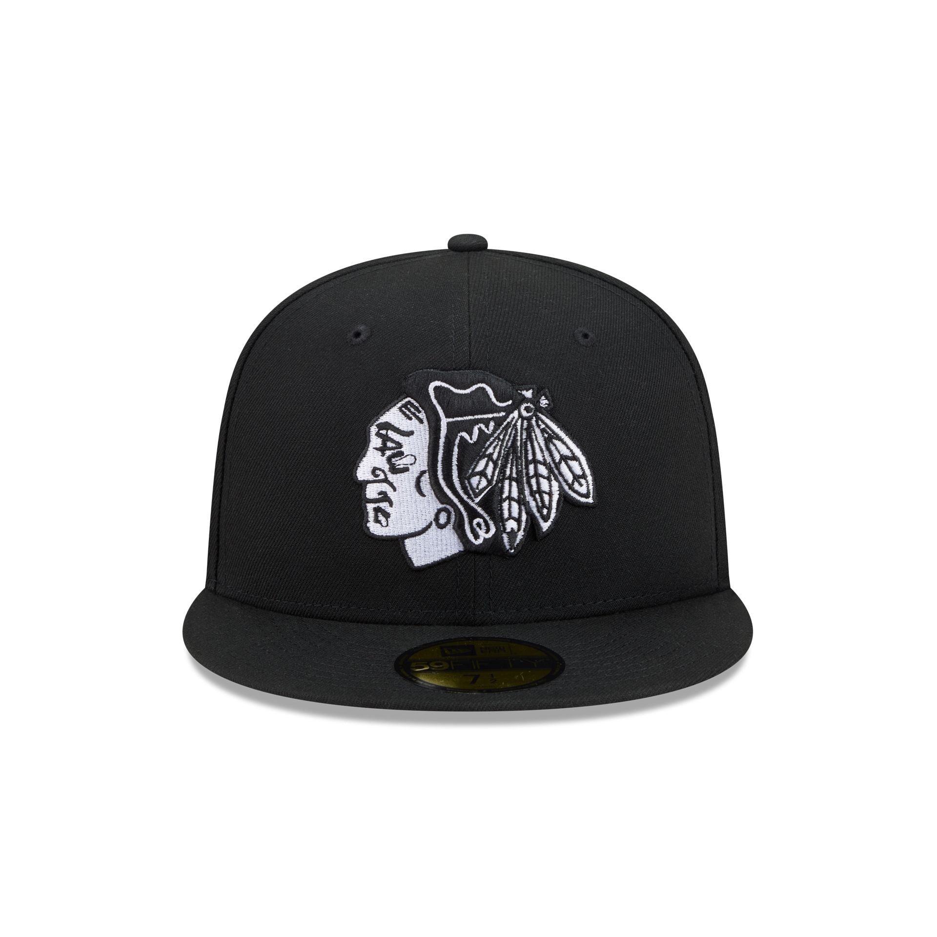 Chicago Blackhawks Black and White Basic 59FIFTY Fitted Hat