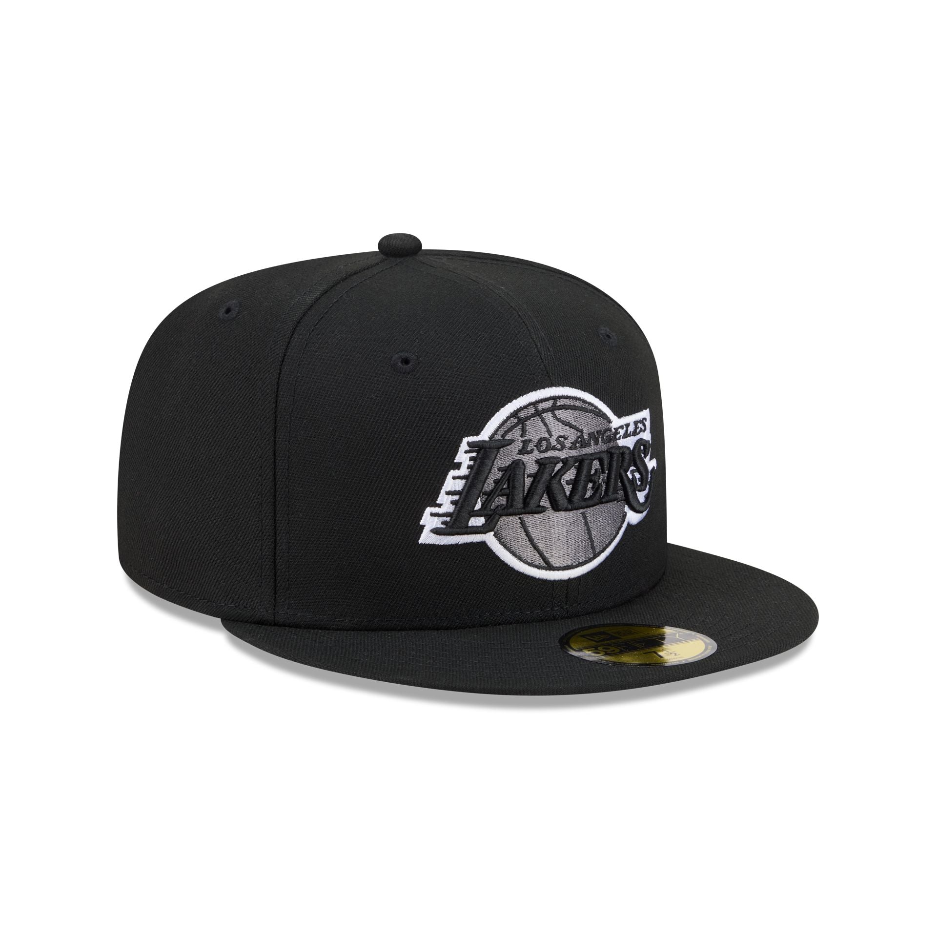 Los Angeles Lakers Black and White Basic 59FIFTY Fitted Hat