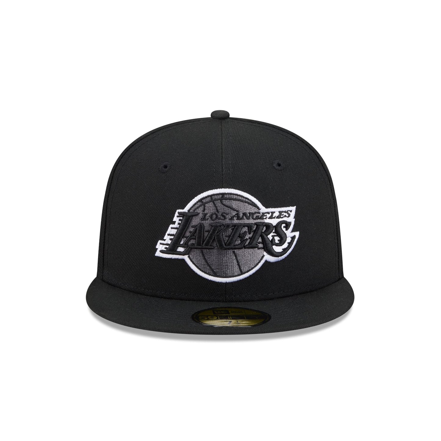 Los Angeles Lakers Black and White Basic 59FIFTY Fitted Hat
