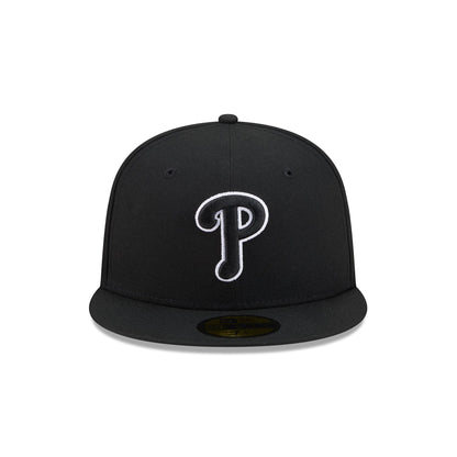 Philadelphia Phillies Black and White Basic 59FIFTY Fitted Hat