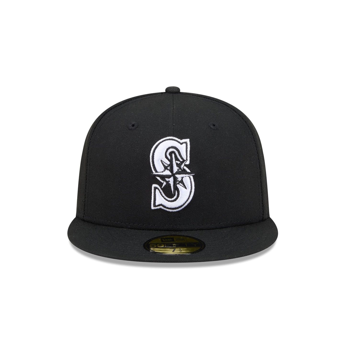 Seattle Mariners Black and White Basic 59FIFTY Fitted Hat