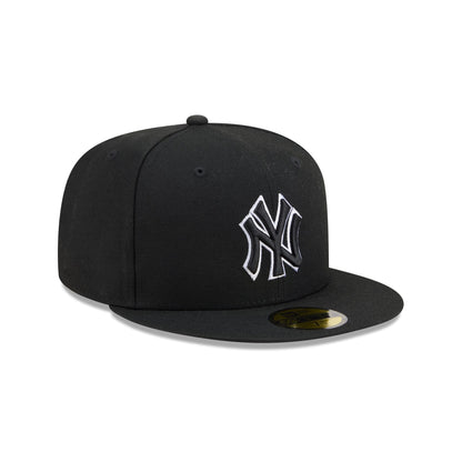 New York Yankees Black and White Basic 59FIFTY Fitted Hat