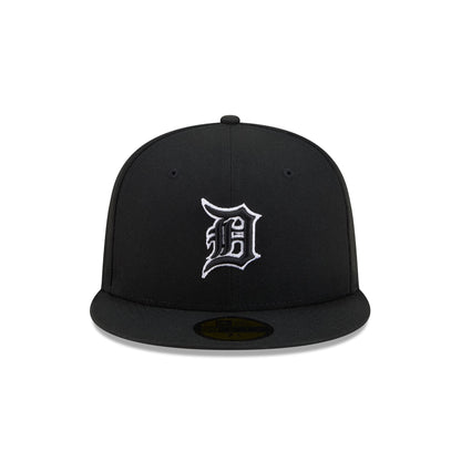 Detroit Tigers Black and White Basic 59FIFTY Fitted Hat