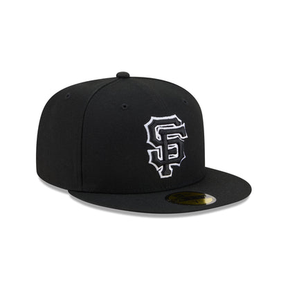 San Francisco Giants Black and White Basic 59FIFTY Fitted Hat