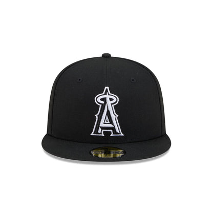 Los Angeles Angels Black and White Basic 59FIFTY Fitted Hat