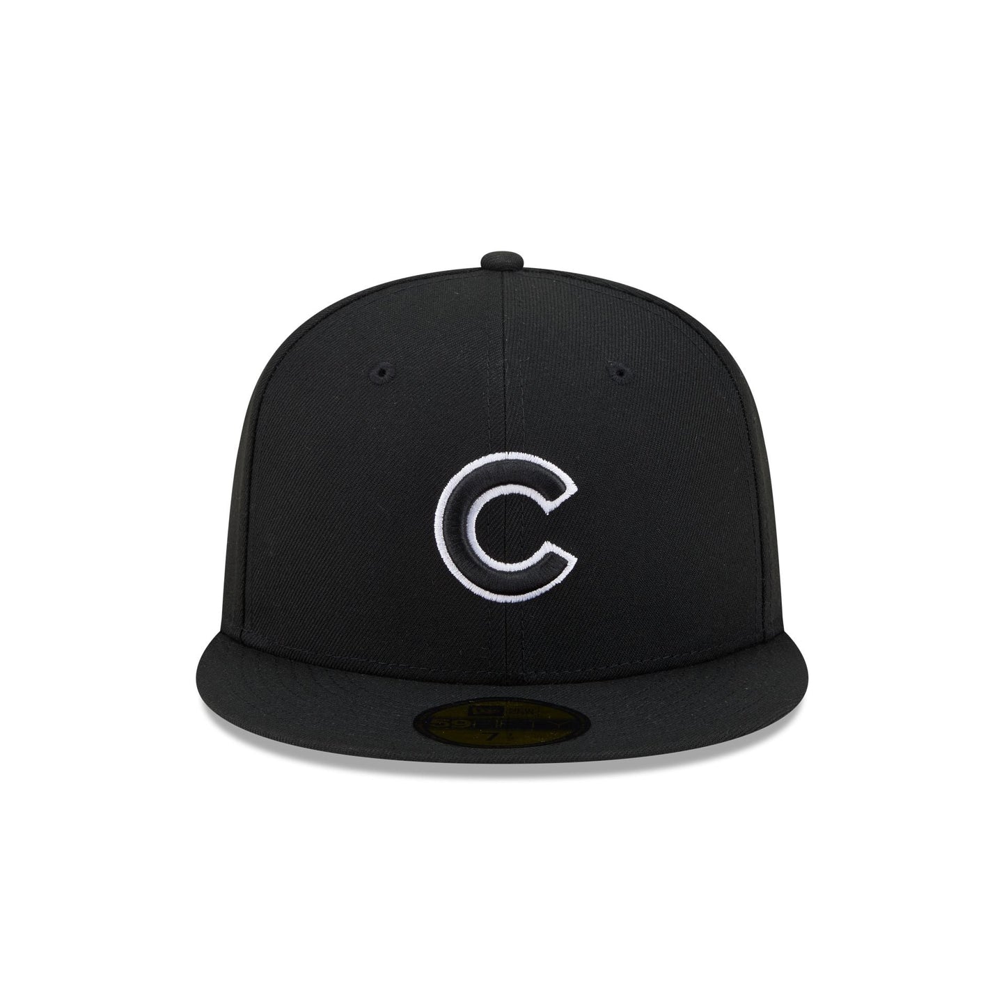 Chicago Cubs Black and White Basic 59FIFTY Fitted Hat