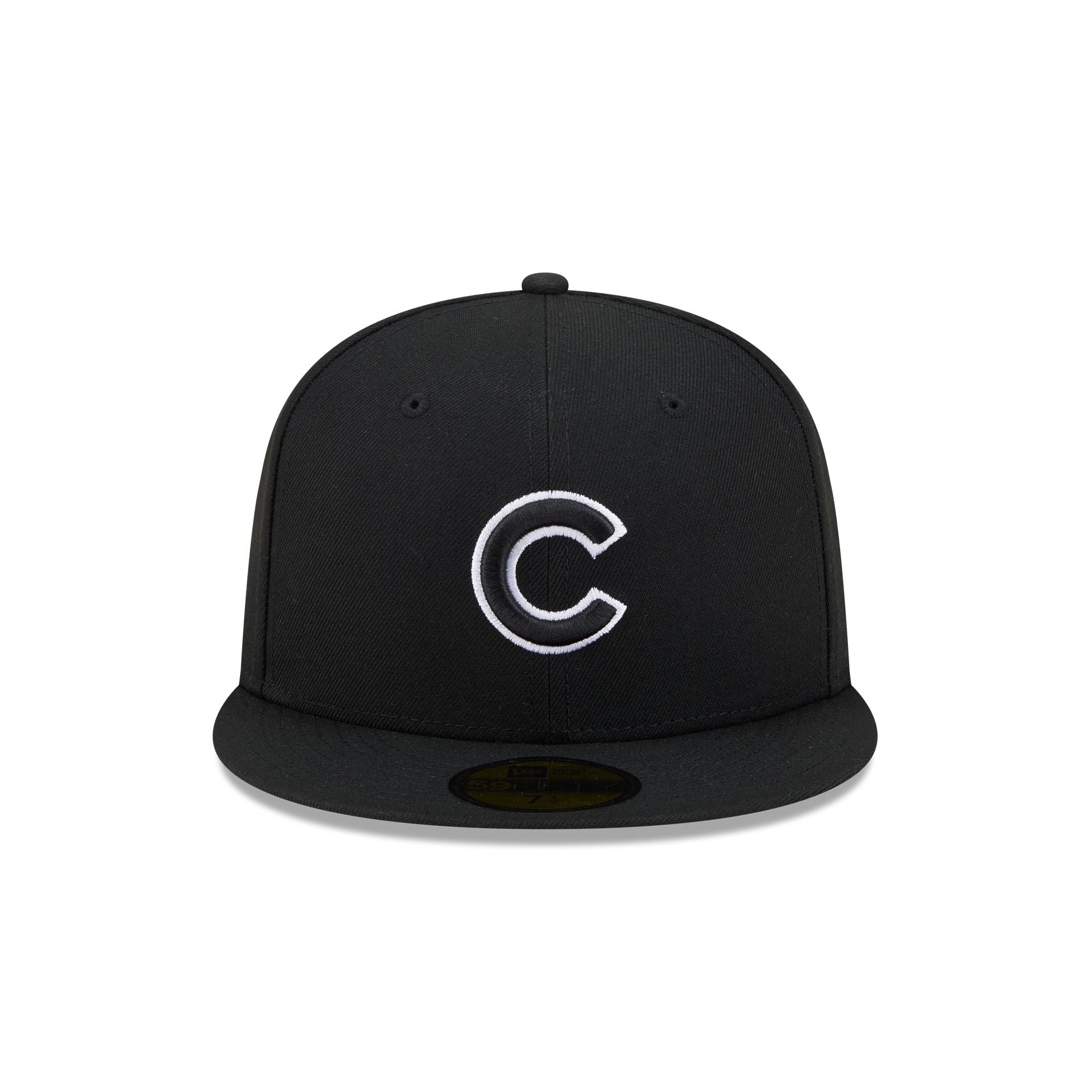 Chicago Cubs Black and White Basic 59FIFTY Fitted Hat