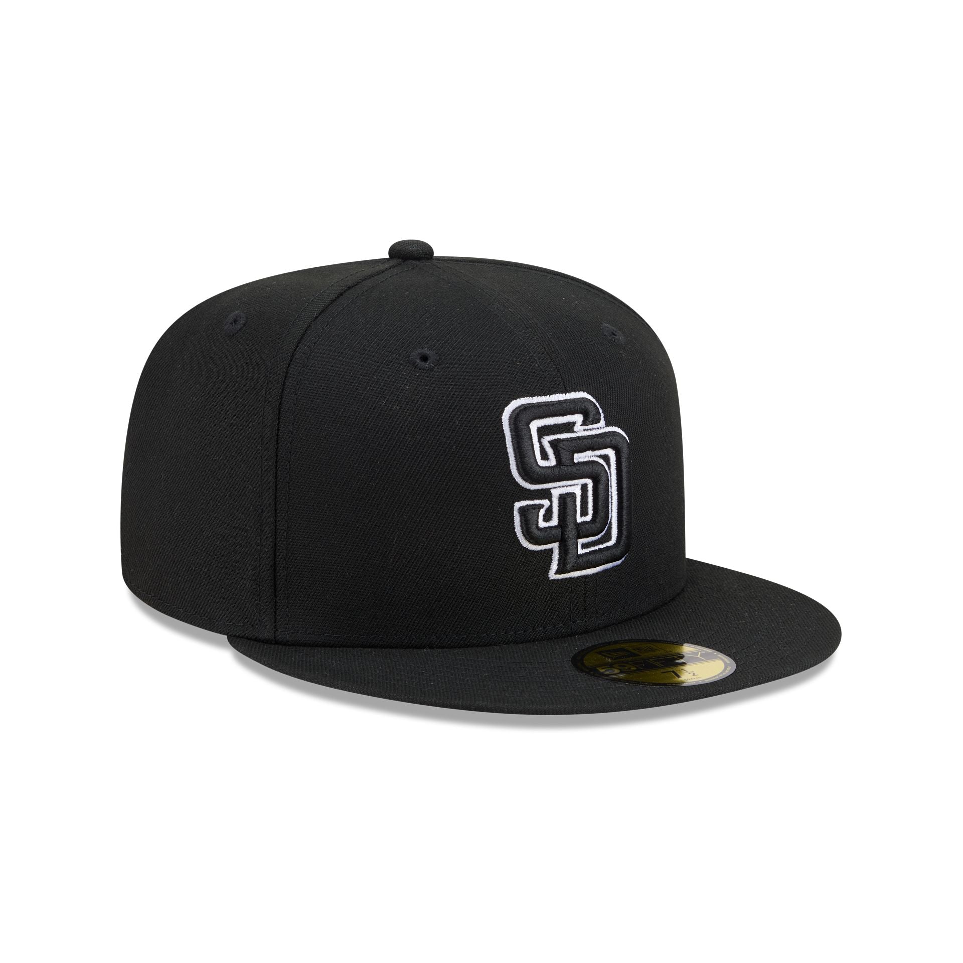 San Diego Padres Black and White Basic 59FIFTY Fitted Hat