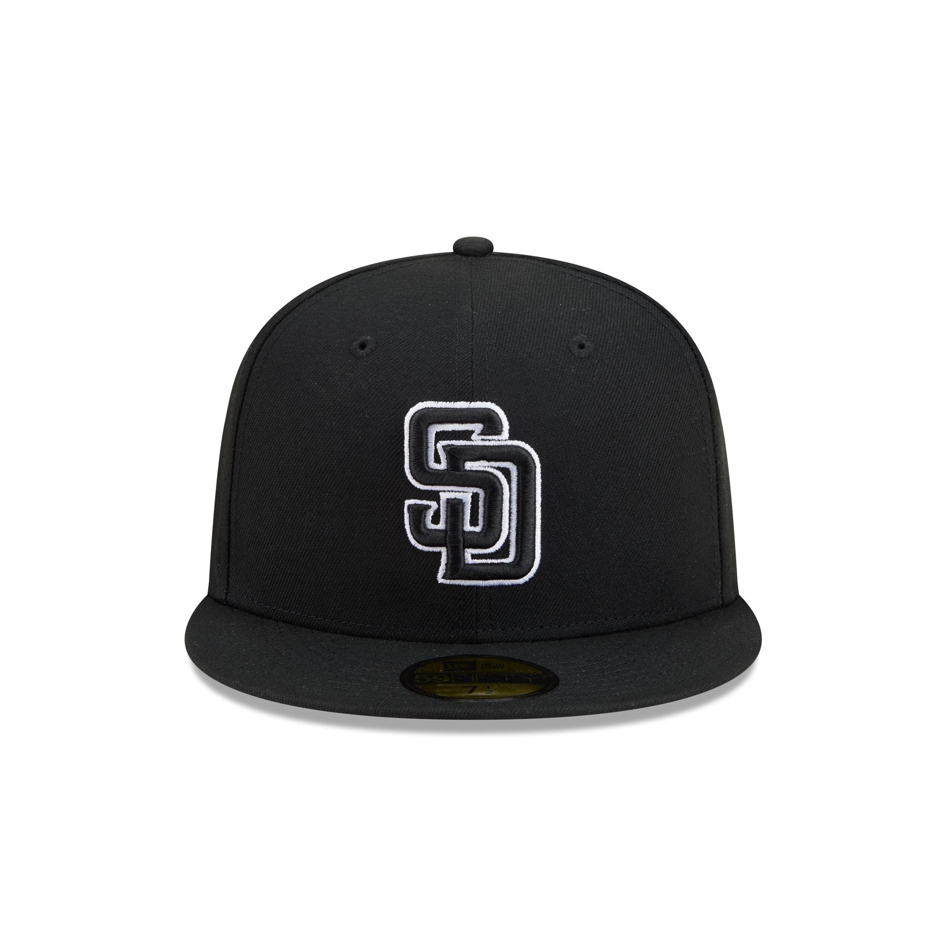 San Diego Padres Black and White Basic 59FIFTY Fitted Hat