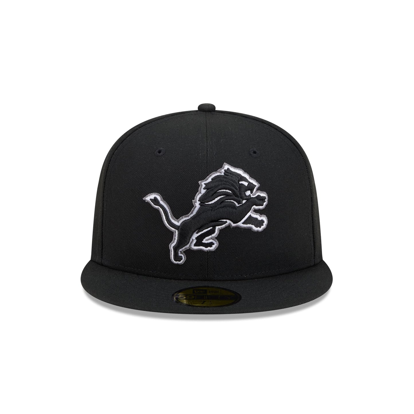 Detroit Lions Black and White Basic 59FIFTY Fitted Hat
