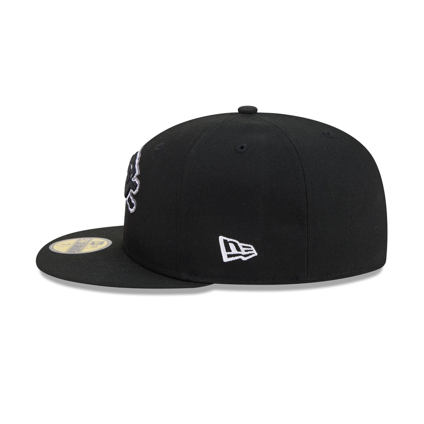 Detroit Lions Black and White Basic 59FIFTY Fitted Hat