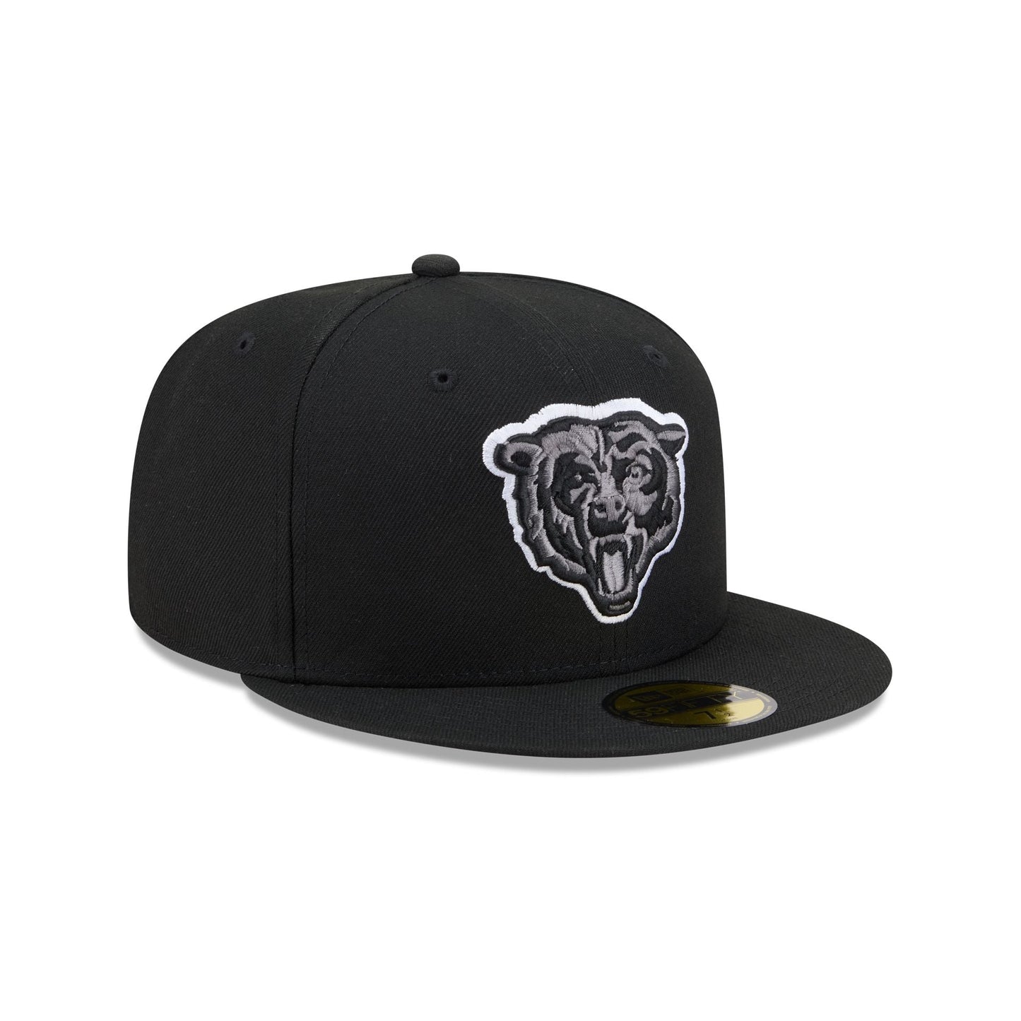 Chicago Bears Black and White Basic 59FIFTY Fitted Hat