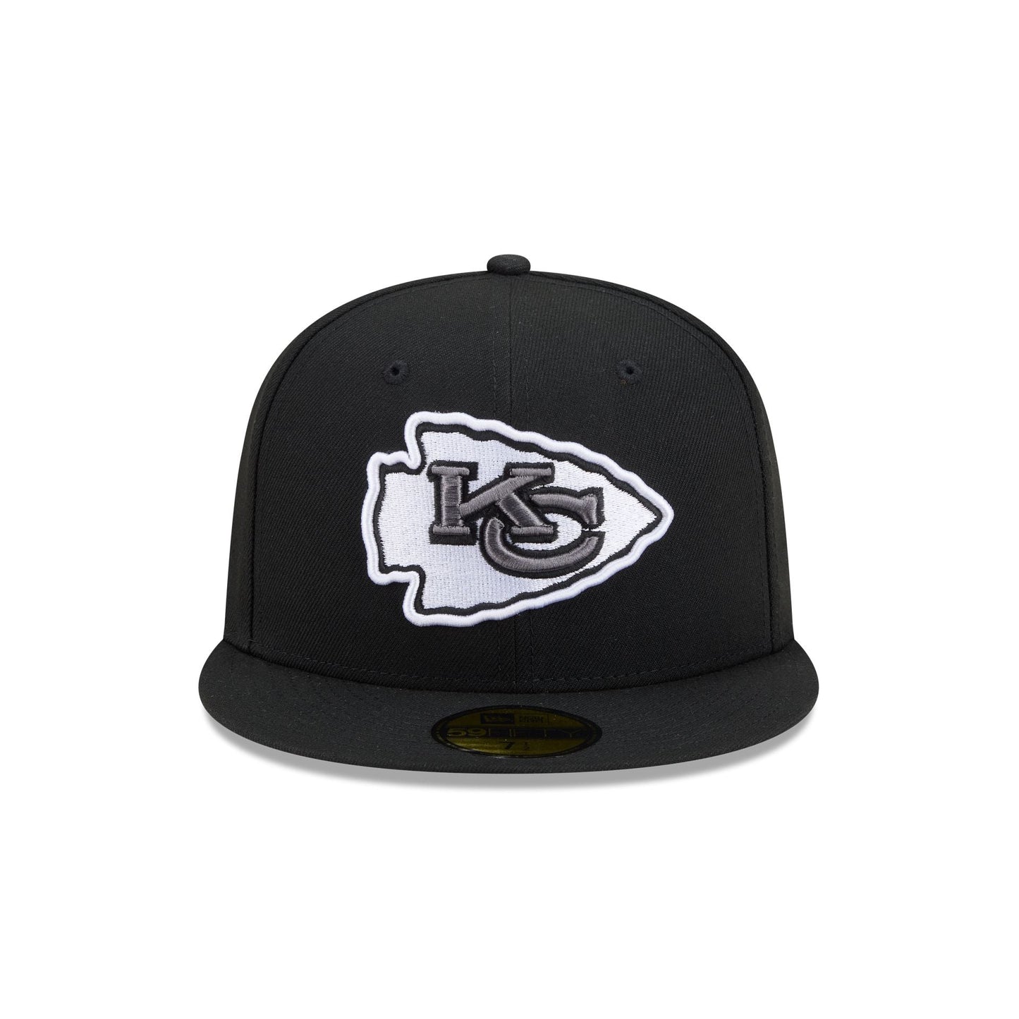 Kansas City Chiefs Black and White Basic 59FIFTY Fitted Hat