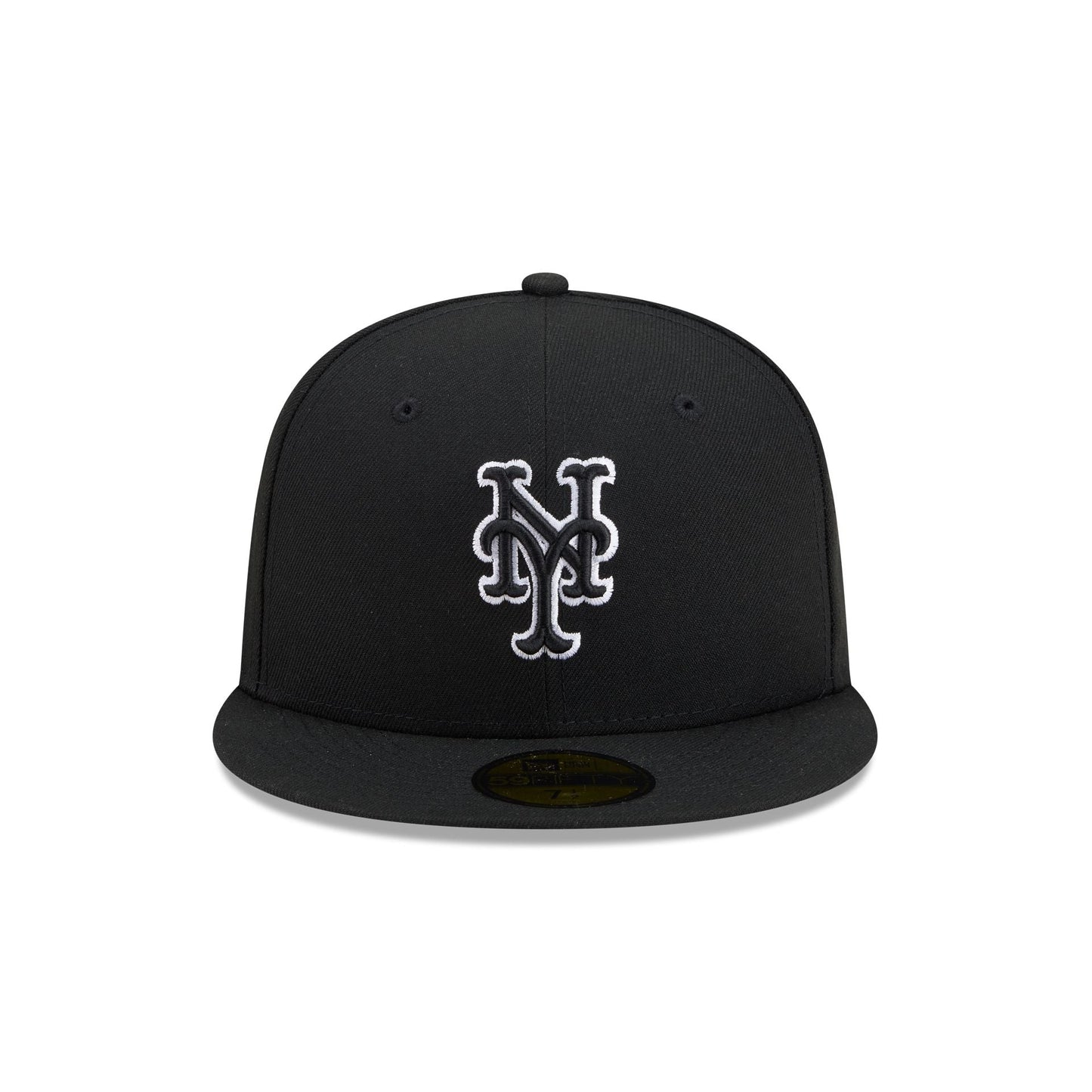 New York Mets Black and White Basic 59FIFTY Fitted Hat