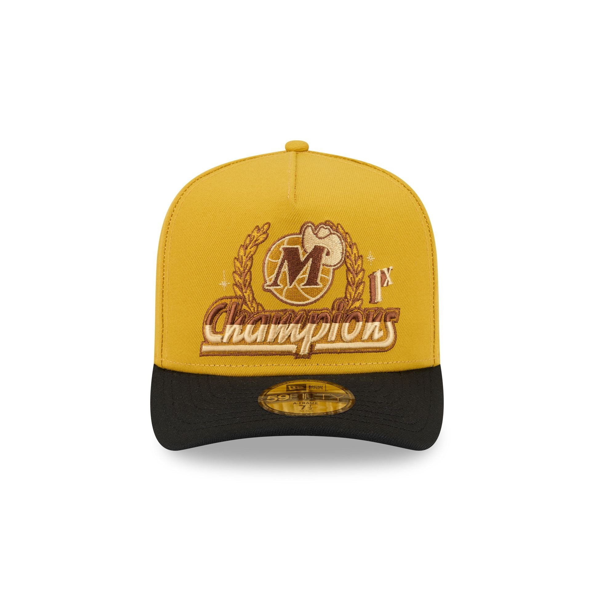 Just Caps Hardwood Classics Trophy Yellow Dallas Mavericks 59FIFTY A-Frame Fitted Hat