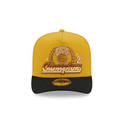 Just Caps Hardwood Classics Trophy Yellow New York Knicks 59FIFTY A-Frame Fitted Hat