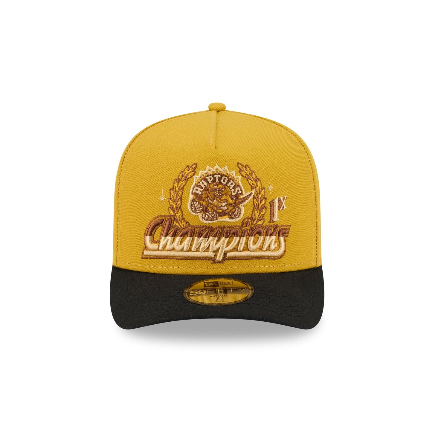 Just Caps Hardwood Classics Trophy Yellow Toronto Raptors 59FIFTY A-Frame Fitted Hat