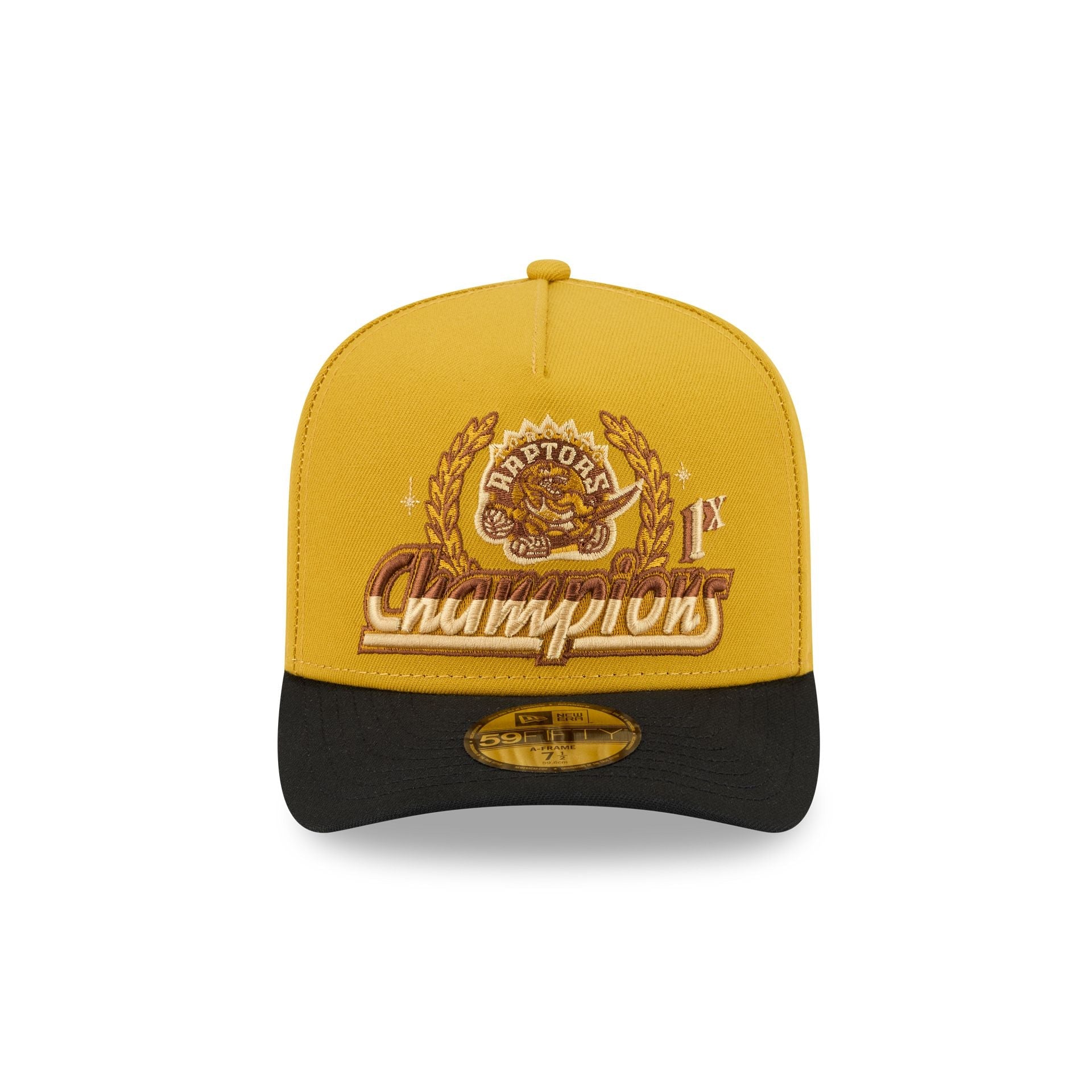 Just Caps Hardwood Classics Trophy Yellow Toronto Raptors 59FIFTY A-Frame Fitted Hat