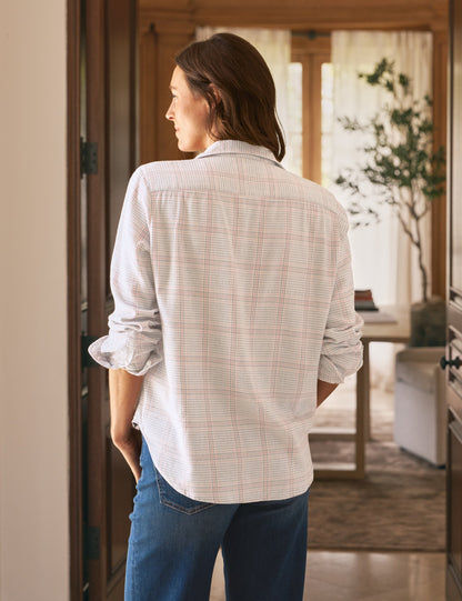 EILEEN Gray and Pink with Cream Plaid, Italian Cashmere Touch