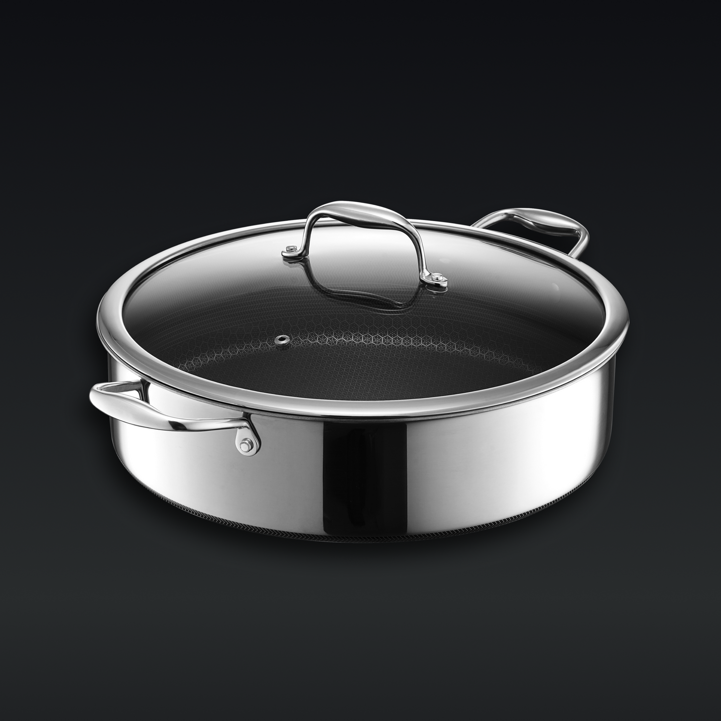 Hybrid Deep Sauté Pan/Chicken Fryer with Lid, 7-Qt