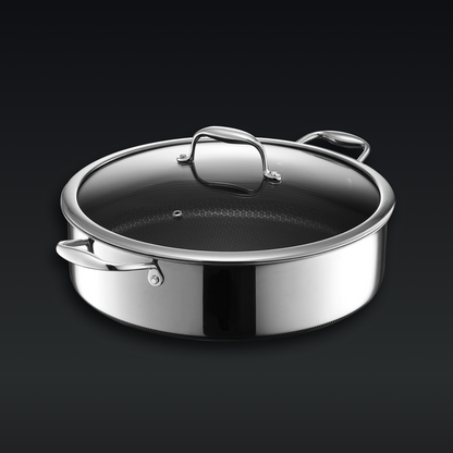 Hybrid Deep Sauté Pan/Chicken Fryer with Lid, 7-Qt
